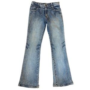 Vintage Y2K Harvé Benard Y2K Low Rise Lightening Bolt Flare Jeans Size 26